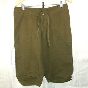Prana Women’s Olive Green Ripstop Bermuda Shorts Size Medium Waist 32